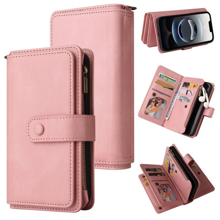 Skin Feel Multi Card Slots Zipper Wallet Leather Phone Case, For iPhone 18 Pro / 17 Pro, For iPhone 18 Pro Max / 17 Pro Max, For iPhone 17e / 16e, For iPhone 17, For iPhone Air, For iPhone 16 Pro Max