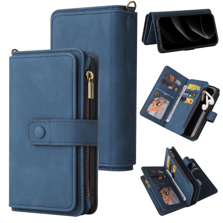 Skin Feel Multi Card Slots Zipper Wallet Leather Phone Case, For iPhone 18 Pro / 17 Pro, For iPhone 18 Pro Max / 17 Pro Max, For iPhone 17e / 16e, For iPhone 17, For iPhone Air, For iPhone 16 Pro Max