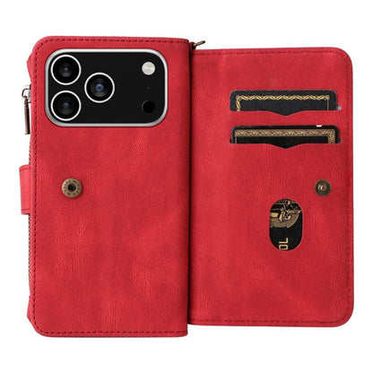 Skin Feel Multi Card Slots Zipper Wallet Leather Phone Case, For iPhone 18 Pro / 17 Pro, For iPhone 18 Pro Max / 17 Pro Max, For iPhone 17e / 16e, For iPhone 17, For iPhone Air, For iPhone 16 Pro Max