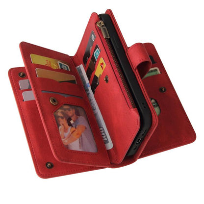 Skin Feel Multi Card Slots Zipper Wallet Leather Phone Case, For iPhone 18 Pro / 17 Pro, For iPhone 18 Pro Max / 17 Pro Max, For iPhone 17e / 16e, For iPhone 17, For iPhone Air, For iPhone 16 Pro Max