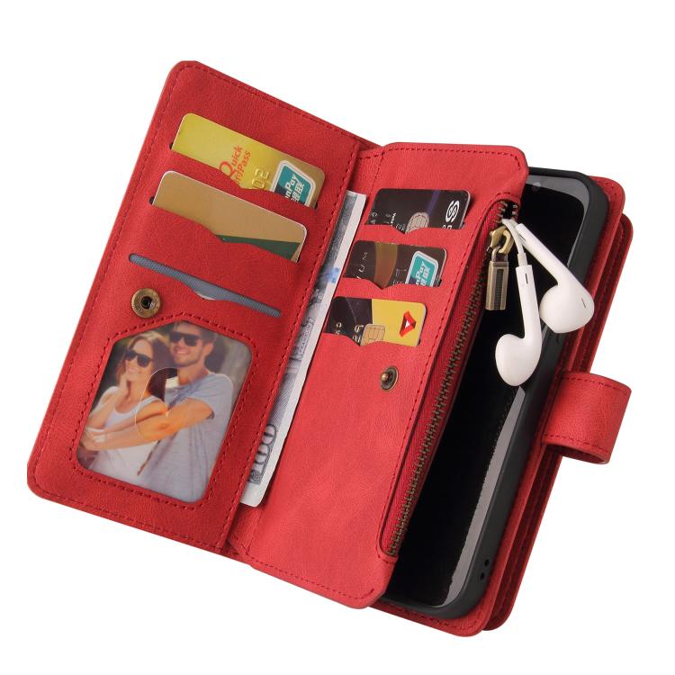 Skin Feel Multi Card Slots Zipper Wallet Leather Phone Case, For iPhone 18 Pro / 17 Pro, For iPhone 18 Pro Max / 17 Pro Max, For iPhone 17e / 16e, For iPhone 17, For iPhone Air, For iPhone 16 Pro Max