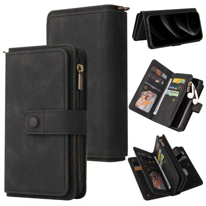 Skin Feel Multi Card Slots Zipper Wallet Leather Phone Case, For iPhone 18 Pro / 17 Pro, For iPhone 18 Pro Max / 17 Pro Max, For iPhone 17e / 16e, For iPhone 17, For iPhone Air, For iPhone 16 Pro Max