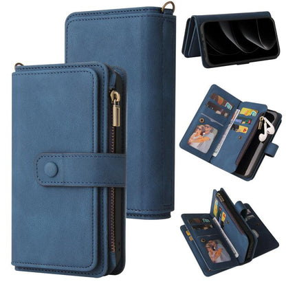 Skin Feel Multi Card Slots Zipper Wallet Leather Phone Case, For iPhone 18 Pro / 17 Pro, For iPhone 18 Pro Max / 17 Pro Max, For iPhone 17e / 16e, For iPhone 17, For iPhone Air, For iPhone 16 Pro Max