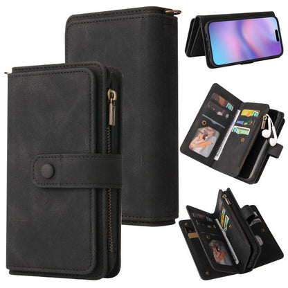 Skin Feel Multi Card Slots Zipper Wallet Leather Phone Case, For iPhone 18 Pro / 17 Pro, For iPhone 18 Pro Max / 17 Pro Max, For iPhone 17e / 16e, For iPhone 17, For iPhone Air, For iPhone 16 Pro Max