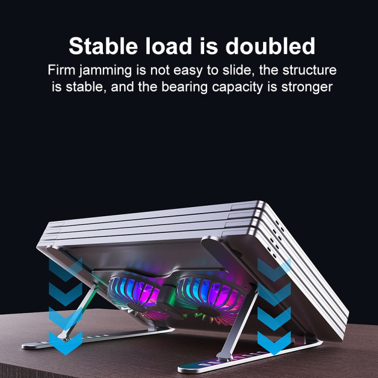 R- JUST HZ45 Aluminum Alloy Laptop Dual-core Cooling Stand, HZ45