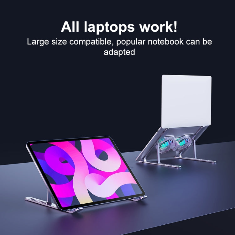 R- JUST HZ45 Aluminum Alloy Laptop Dual-core Cooling Stand, HZ45