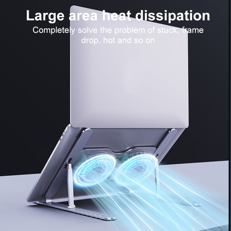 R- JUST HZ45 Aluminum Alloy Laptop Dual-core Cooling Stand, HZ45