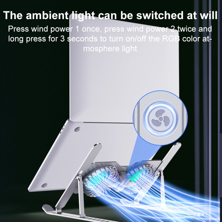 R- JUST HZ45 Aluminum Alloy Laptop Dual-core Cooling Stand, HZ45