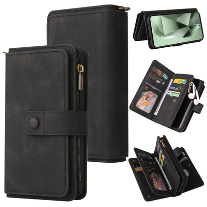 Skin Feel Multi Card Slots Zipper Wallet Leather Phone Case, For Galaxy S25 Ultra 5G, For Galaxy S24 FE 5G