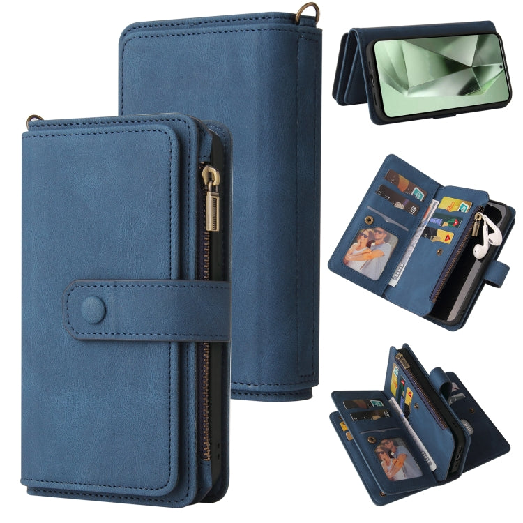 Skin Feel Multi Card Slots Zipper Wallet Leather Phone Case, For Galaxy S25 Ultra 5G, For Galaxy S24 FE 5G