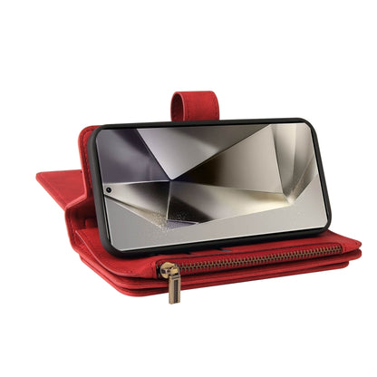 Skin Feel Multi Card Slots Zipper Wallet Leather Phone Case, For Galaxy S25 Ultra 5G, For Galaxy S24 FE 5G