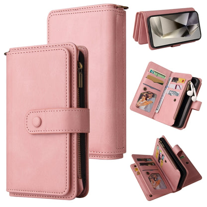 Skin Feel Multi Card Slots Zipper Wallet Leather Phone Case, For Galaxy S25 Ultra 5G, For Galaxy S24 FE 5G