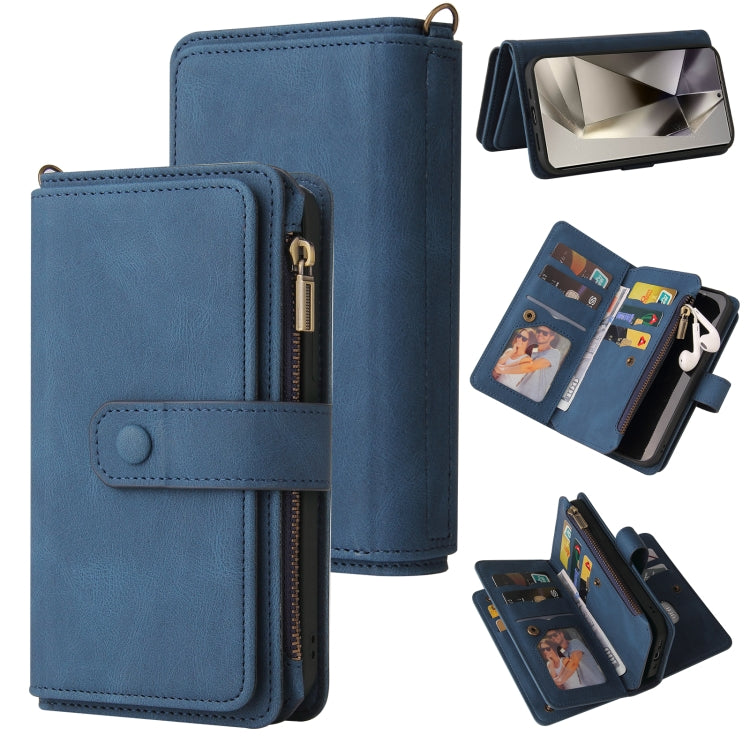 Skin Feel Multi Card Slots Zipper Wallet Leather Phone Case, For Galaxy S25 Ultra 5G, For Galaxy S24 FE 5G