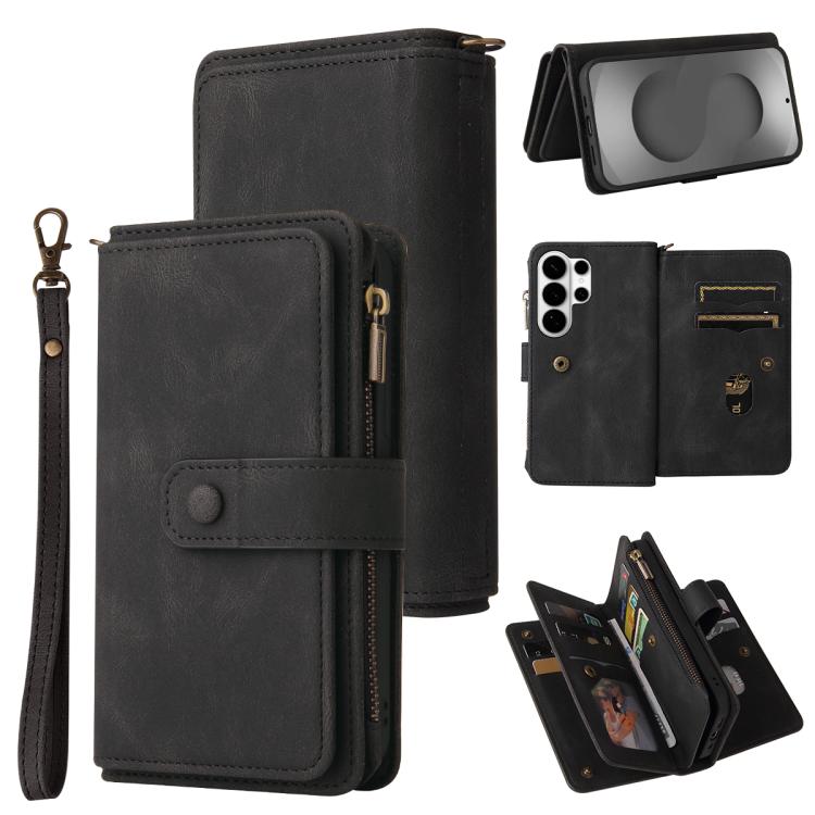 Skin Feel Multi Card Slots Zipper Wallet Leather Phone Case