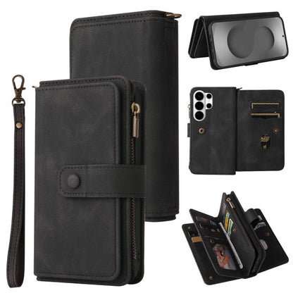 Skin Feel Multi Card Slots Zipper Wallet Leather Phone Case