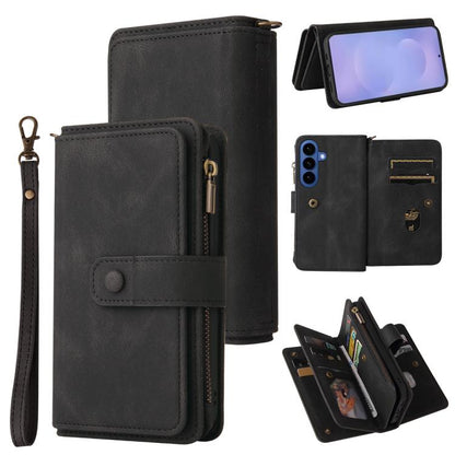 Skin Feel Multi Card Slots Zipper Wallet Leather Phone Case, For Galaxy S26 FE 5G, For Galaxy S26 Edge 5G, For Galaxy S26 Ultra 5G, For Galaxy S26 5G, For Galaxy S25 / S24 5G, For Galaxy S25+ / S24+ 5G