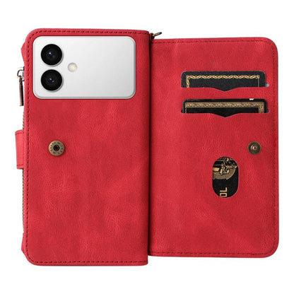 Skin Feel Multi Card Slots Zipper Wallet Leather Phone Case