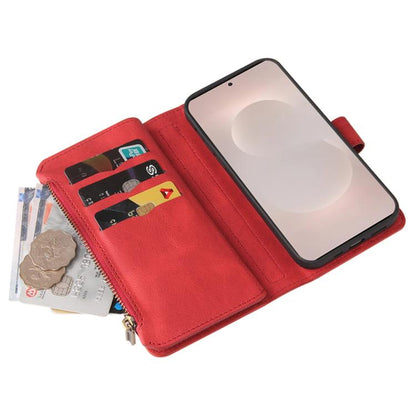 Skin Feel Multi Card Slots Zipper Wallet Leather Phone Case