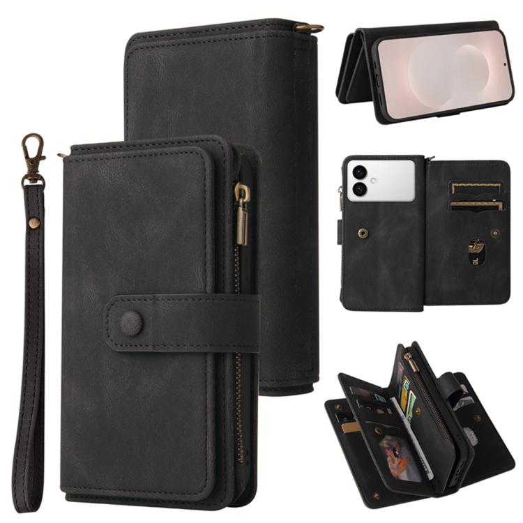 Skin Feel Multi Card Slots Zipper Wallet Leather Phone Case
