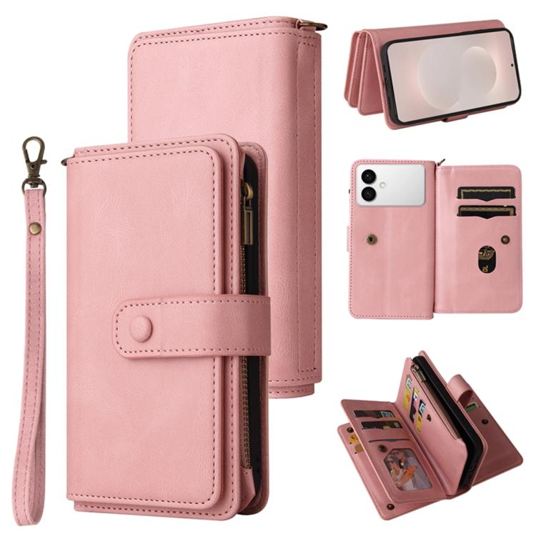 Skin Feel Multi Card Slots Zipper Wallet Leather Phone Case
