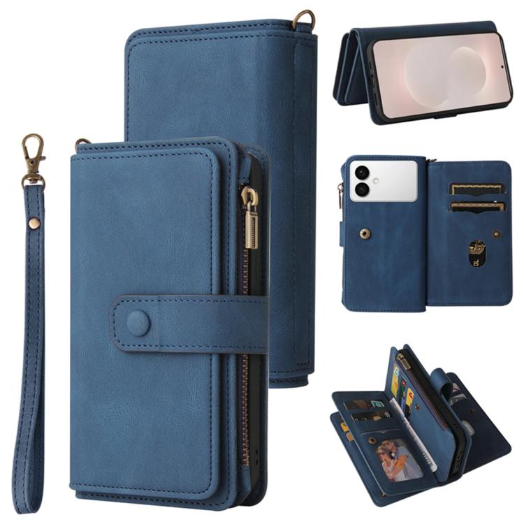 Skin Feel Multi Card Slots Zipper Wallet Leather Phone Case, For Galaxy S26 FE 5G, For Galaxy S26 Edge 5G, For Galaxy S26 Ultra 5G, For Galaxy S26 5G, For Galaxy S25 / S24 5G, For Galaxy S25+ / S24+ 5G