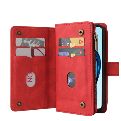 Skin Feel Multi Card Slots Zipper Wallet Leather Phone Case