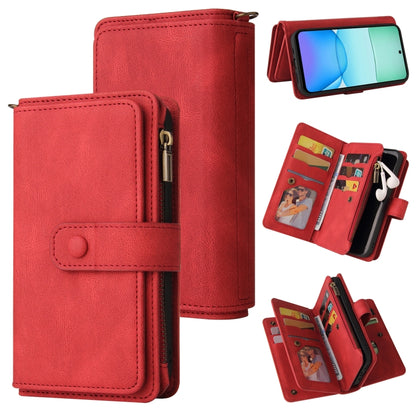 Skin Feel Multi Card Slots Zipper Wallet Leather Phone Case