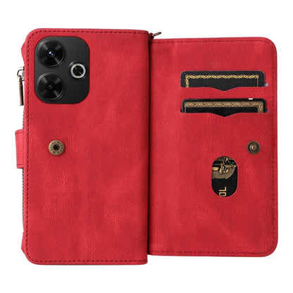 Skin Feel Multi Card Slots Zipper Wallet Leather Phone Case