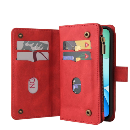 Skin Feel Multi Card Slots Zipper Wallet Leather Phone Case