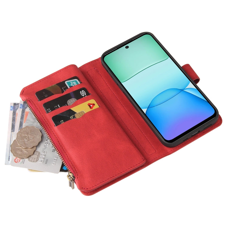 Skin Feel Multi Card Slots Zipper Wallet Leather Phone Case