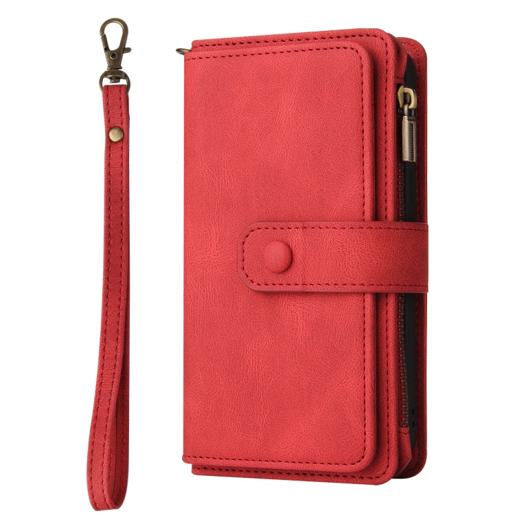 Skin Feel Multi Card Slots Zipper Wallet Leather Phone Case, For Redmi K70