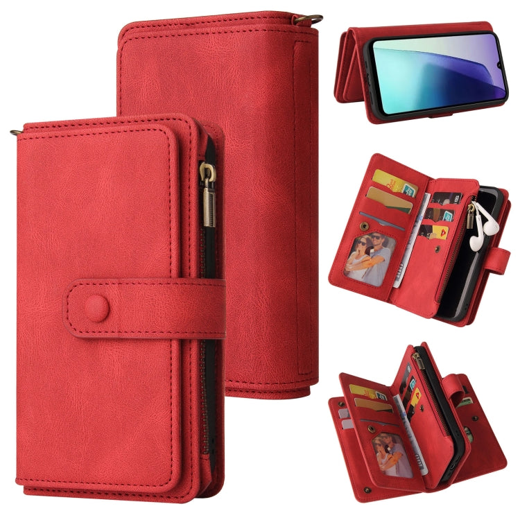 Skin Feel Multi Card Slots Zipper Wallet Leather Phone Case