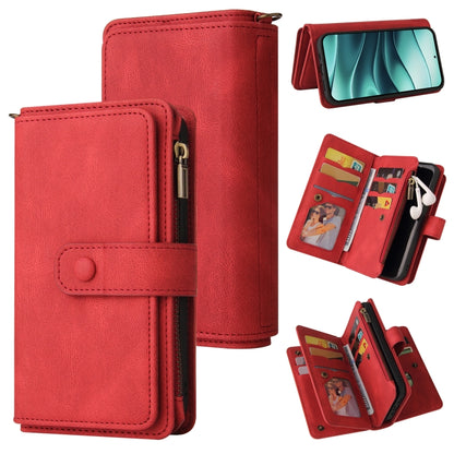 Skin Feel Multi Card Slots Zipper Wallet Leather Phone Case