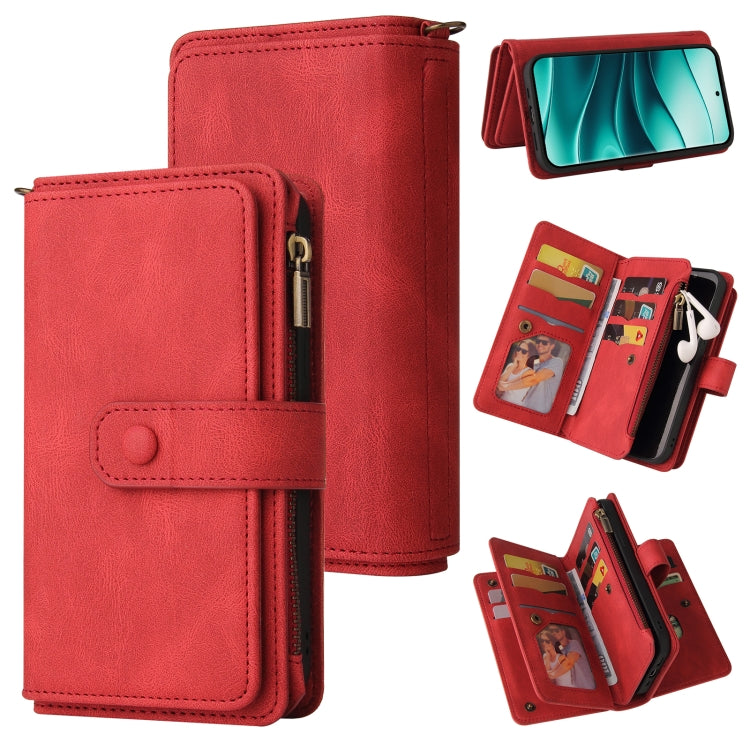 Skin Feel Multi Card Slots Zipper Wallet Leather Phone Case, For Redmi Turbo 5 / Poco X8 Pro 5G, For Redmi K90 Pro Max/Poco F8 Ultra 5G, For Redmi Note 14 5G, For Redmi Note 14 Pro / 14 Pro+ 5G, For Redmi 14C 4G Global, For Redmi 13 4G Global