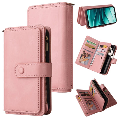 Skin Feel Multi Card Slots Zipper Wallet Leather Phone Case