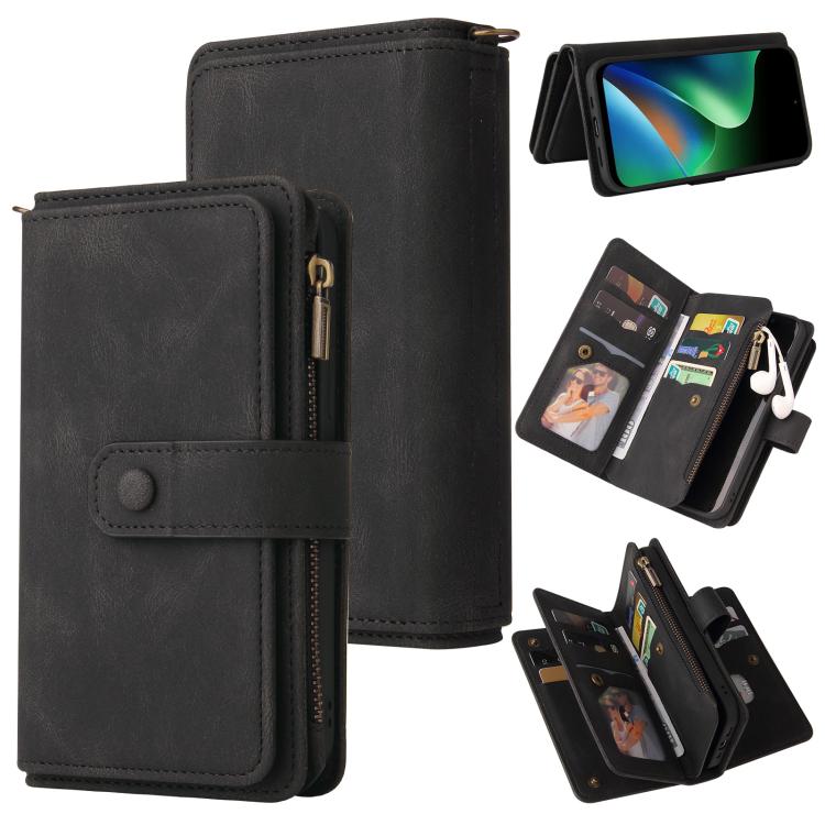 Skin Feel Multi Card Slots Zipper Wallet Leather Phone Case, For Redmi Note 17 5G/4G Global 169.7mm, For Redmi Note 17 Pro+ 5G Global 163.4mm, For Redmi 17 5G / 4G Global 170mm, For Redmi Turbo 5 Max / Poco X8 Pro Max 5G                                ...