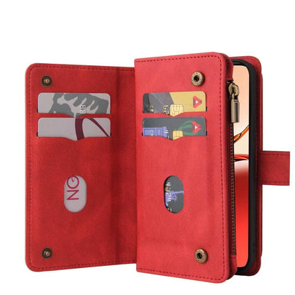 Skin Feel Multi Card Slots Zipper Wallet Leather Phone Case, For Redmi Note 17 5G/4G Global 169.7mm, For Redmi Note 17 Pro+ 5G Global 163.4mm, For Redmi 17 5G / 4G Global 170mm, For Redmi Turbo 5 Max / Poco X8 Pro Max 5G                                ...