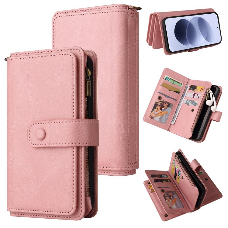 Skin Feel Multi Card Slots Zipper Wallet Leather Phone Case, For Redmi Note 17 5G/4G Global 169.7mm, For Redmi Note 17 Pro+ 5G Global 163.4mm, For Redmi 17 5G / 4G Global 170mm, For Redmi Turbo 5 Max / Poco X8 Pro Max 5G                                ...