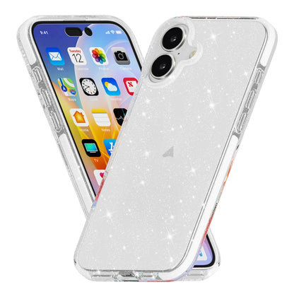 Dual Color Clear Glitter TPU + TPE Full Coverage Phone Case, For iPhone 17 Pro Max, For iPhone 17 Pro, For iPhone 17, For iPhone Air, For iPhone 16 Pro Max, For iPhone 16 Pro, For iPhone 16 Plus, For iPhone 16, For iPhone 15 Pro Max, For iPhone 15 Pro ...