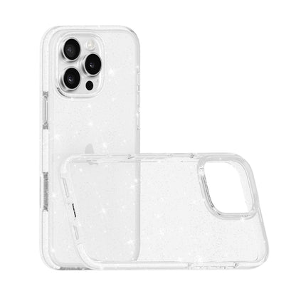 Dual Color Clear Glitter TPU + TPE Full Coverage Phone Case, For iPhone 17 Pro Max, For iPhone 17 Pro, For iPhone 17, For iPhone Air, For iPhone 16 Pro Max, For iPhone 16 Pro, For iPhone 16 Plus, For iPhone 16, For iPhone 15 Pro Max, For iPhone 15 Pro ...