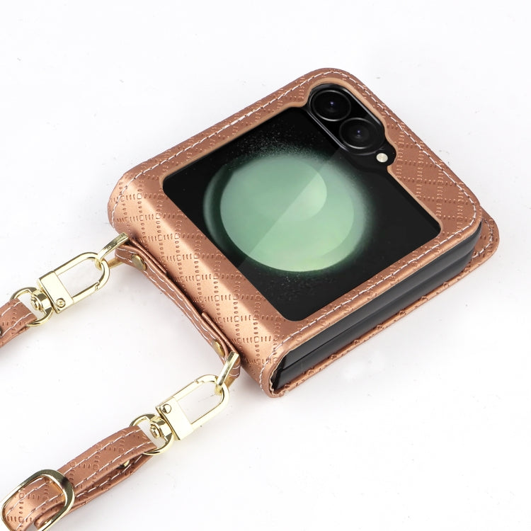 Crossbody Diamond Lattice Folding Phone Case, For Samsung Galaxy Z Flip6 / Flip7 FE