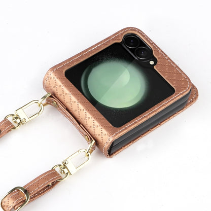 Crossbody Diamond Lattice Folding Phone Case, For Samsung Galaxy Z Flip6 / Flip7 FE