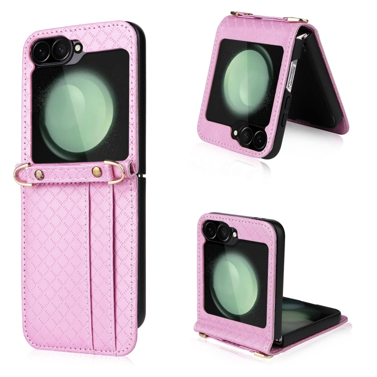 Crossbody Diamond Lattice Folding Phone Case, For Samsung Galaxy Z Flip6 / Flip7 FE