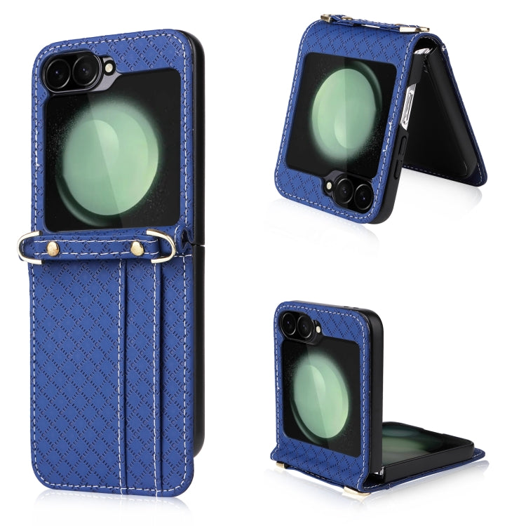 Crossbody Diamond Lattice Folding Phone Case, For Samsung Galaxy Z Flip6 / Flip7 FE