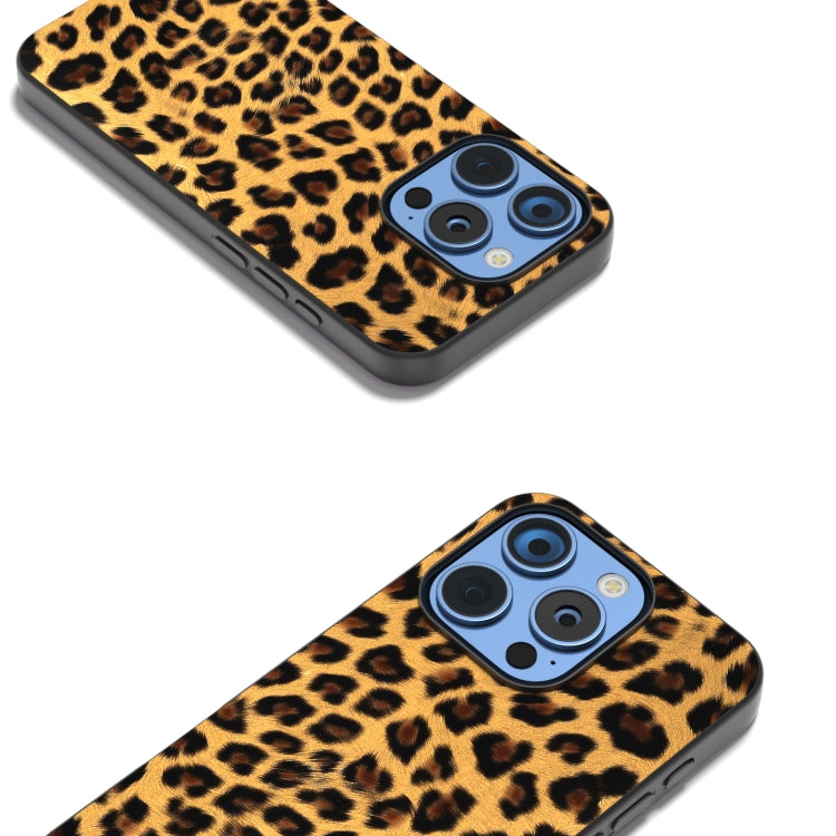 Black Frame Leopard Phone Case, For iPhone 15 Pro