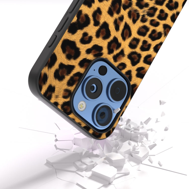Black Frame Leopard Phone Case, For iPhone 15 Pro