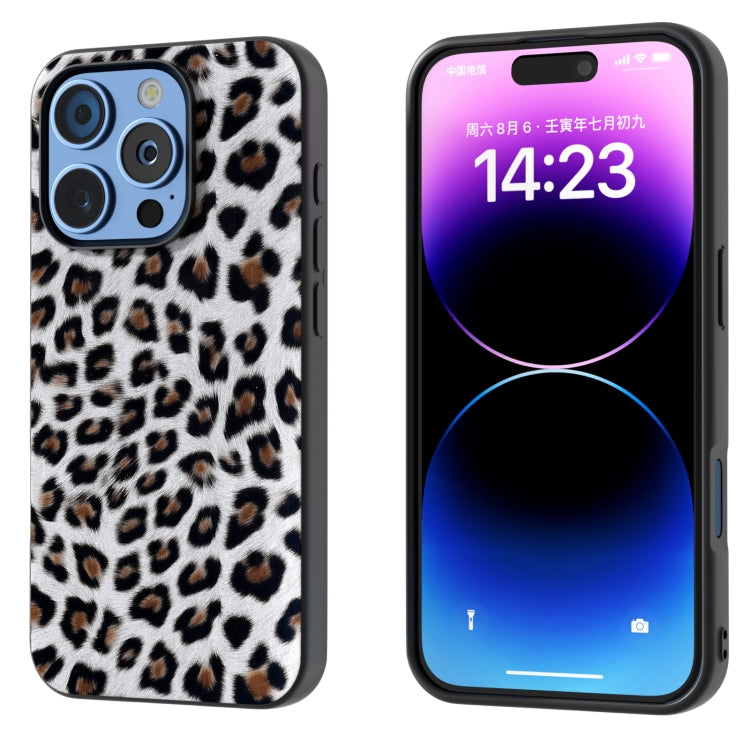 Black Frame Leopard Phone Case, For iPhone 15 Pro