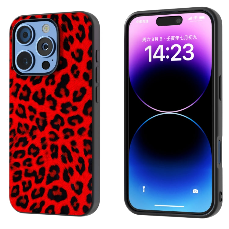 Black Frame Leopard Phone Case, For iPhone 15 Pro