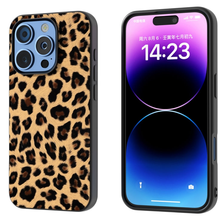 Black Frame Leopard Phone Case, For iPhone 15 Pro