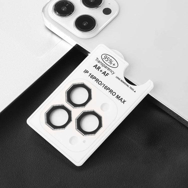 HD Lens Protective Film with Diamond, For iPhone 16 Pro / 16 Pro Max